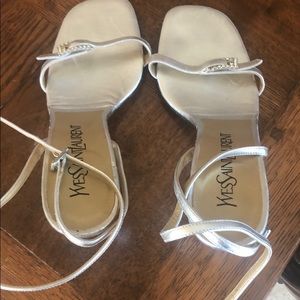 Sexy silver Yves Saint Lauren sandals